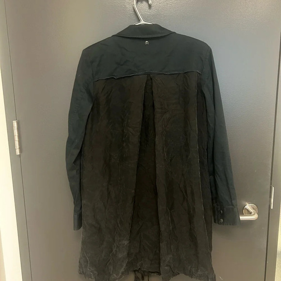 Diesel woman’s long vintage crepe bottom navy and black coat  mint condition M - Picture 9 of 9